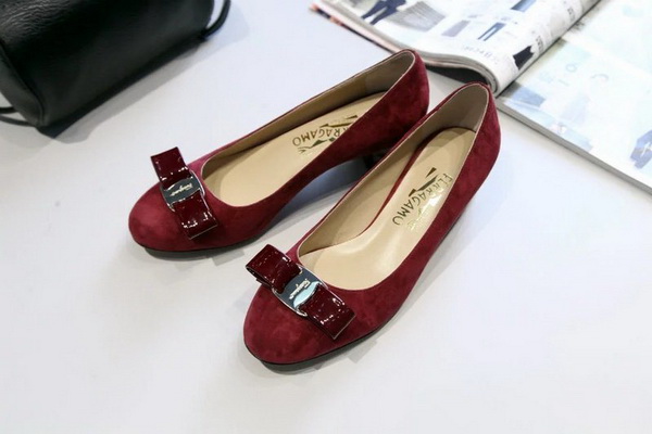 Ferragamo Shallow mouth Block heel Shoes Women--003